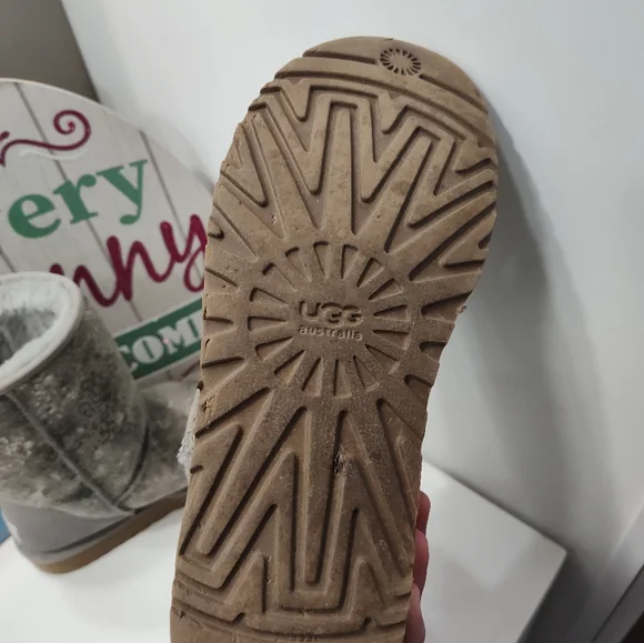 Rare Vintage Y2K UGG Australia Mid Calf Signature Monogram Suede Boots, 9 - Picture 14 of 16